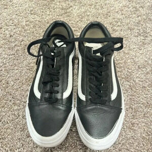 Classic black and white leather vans